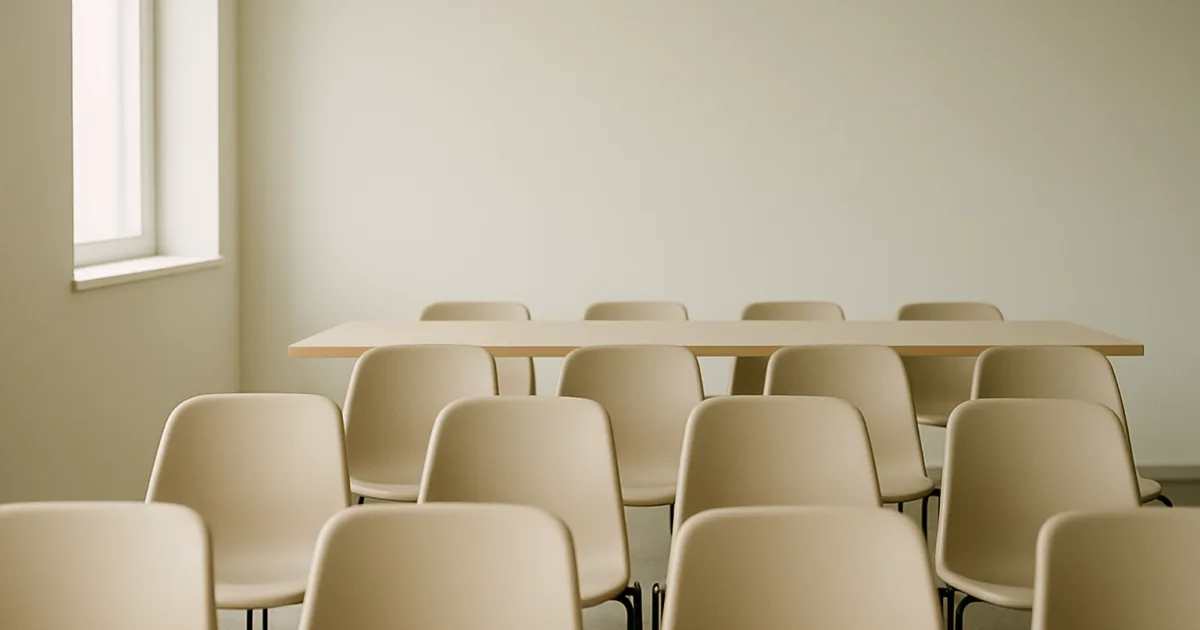 Salle de réunion avec chaises alignées