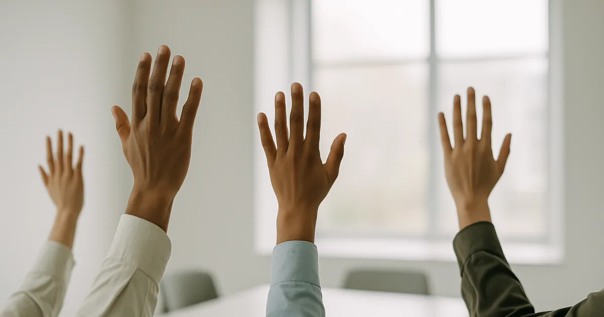 Vote à main levée lors d'une réunion