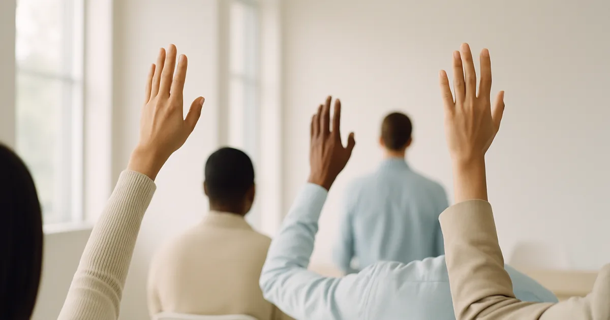 Vote à main levée lors d'une réunion
