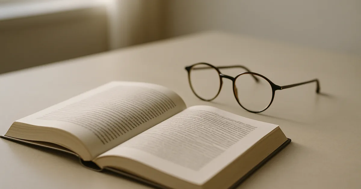 Texte de loi imprimé et paire de lunettes