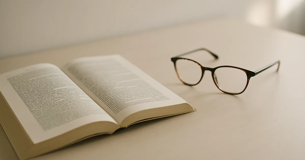 Texte de loi imprimé et paire de lunettes