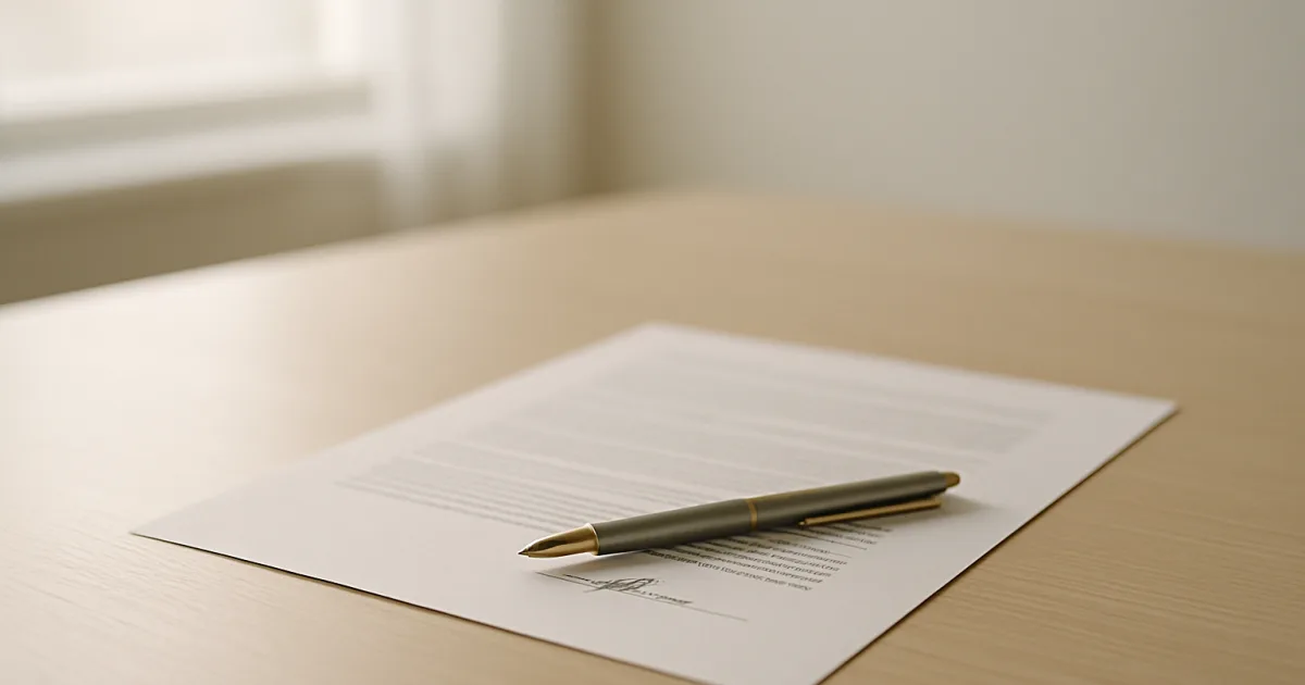 Document signé avec un stylo posé dessus